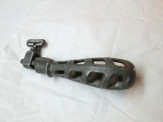 Vintage Cast Iron File Handle Or Tool Holder Antique Old 5 " Long