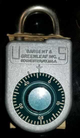 Vintage Sargent & Greenleaf Combination Lock 8088,  Us Military,  1950 