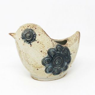 Vintage Uctci Stoneware Pottery Bird Planter Mid - Century Made In Japan
