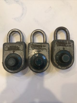 Vintage Lock 3 Sargent & Greenleaf Combination Padlock 8088 No Combos Keys