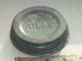 vintage 3 1/2 inch wide mouth zinc Altas screw on canning jar lid 3