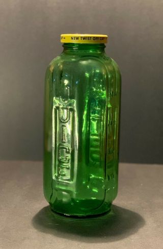Vintage Retro Emerald Green Glass Juice Water Bottle - Retro Ch 1960 