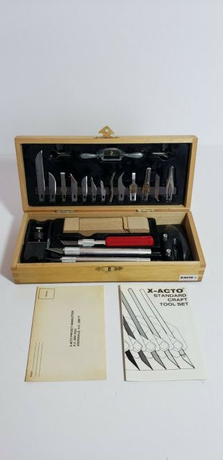 X - Acto Standard Craft Tool Set Item 5086 In Wood Box