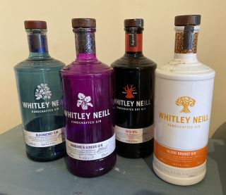 4 Whitley Neil Gin Bottles (various Colours) - Empty