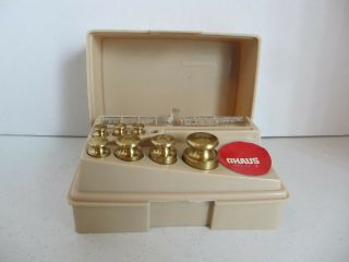 8 Pc Set Ohaus Brass Scale Weights Smallest One Missing 44