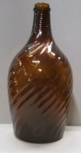 Duraglas 1940s Brown Swirl Glass One Gallon Bottle Jug Rustic Collectible