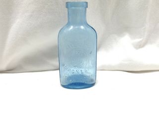 Antique Bottle Early Phillips Milk Of Magnesia Blue Glass 1906 Date