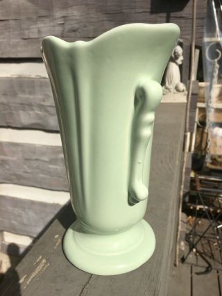 Vintage McCoy Or Shawnee Pottery Vase,  1940’s,  USA Mark,  7 - 3/4” Tall Light Green. 2