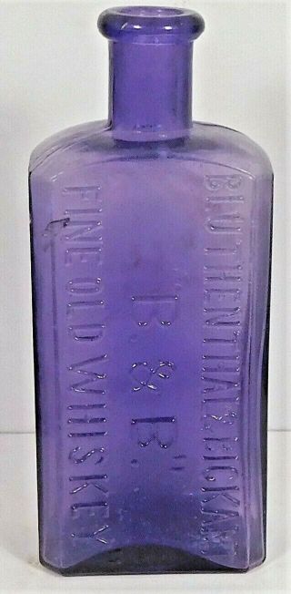 C1900 Purple - Amethsyt 1/2 Pt Whiskey Flask - Bluthenthal & Bickart B&b Whiskey