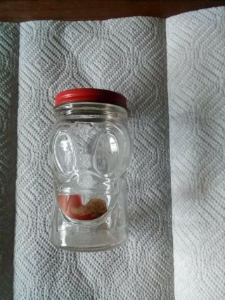 Vintage " Lucky Joe Bank " Duck Glass Jar Coin Bank Nash 