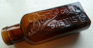 Large Dark Amber Boots Cash Chemists Medicine Bottle C 1900s