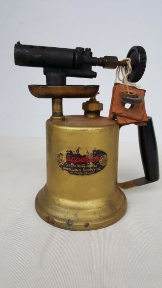 Vintage Brass Welding Blow Torch - Wall Superior Products No.  33