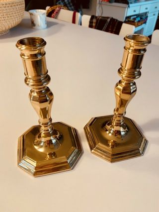 Vintage Solid Brass Candlestick Holders Made In India