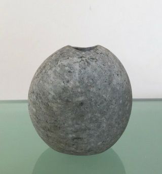 Vintage Real Stone Rock Hand Made Vase Lee Spiller 3.  5 " X 4 " Signed