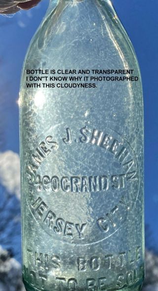 Antique Jersey City NJ Handblown Blob Top Soda or Beer Bottle BIMAL 3