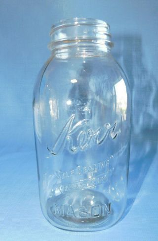 Vintage Kerr Self Sealing Trademark Rec Mason 1/2 Gallon Canning Jar