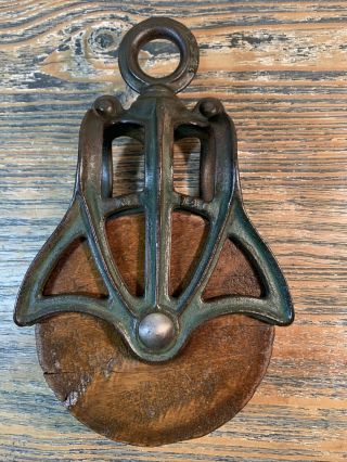 Vintage Antique Center Drop Pulley For Hay Trolley