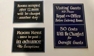 Vintage Motel,  Rooming House Hand Painted Cardboard Sign