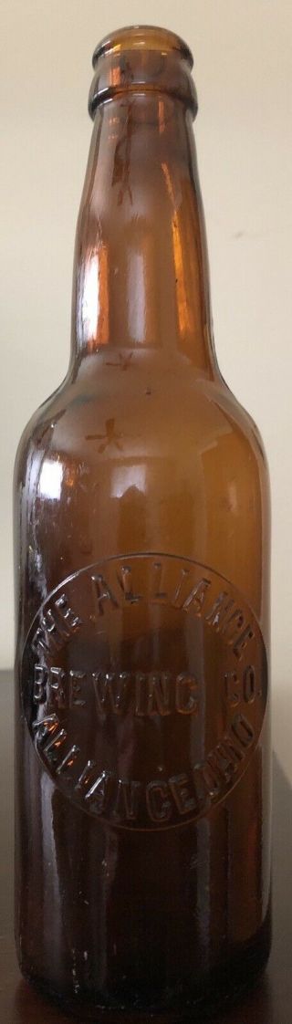 Vintage Alliance Brewing Co.  Embossed Glass Bottle - Alliance,  Ohio (oh)