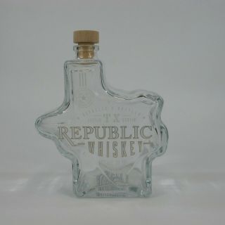 Texas Republic Tequila Whiskey Glass Bottle 750ml - Empty