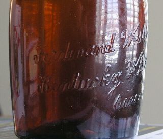 Antique Kentucky Whiskey Bottle Amber Ferdinand Westheimer & Sons Cincinnati NR 2