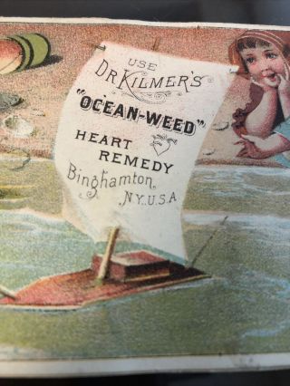 Dr Kilmers Ocean Weed Heart Remedy Medicine Advertising Card Binghamton York