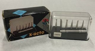 Rare Vintage X - Acto Deluxe Knife Set No.  90 Leather Modelling Set Change Point