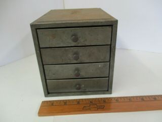 Vintage Industrial Metal 4 Drawer Storage Box Cabinet