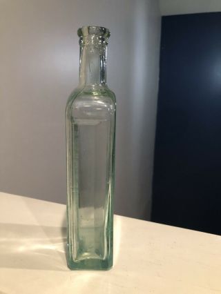 Antique Aqua Dr J Lariviere’s Female Health Regulator Bottle Manville,  RI 8.  75” 3