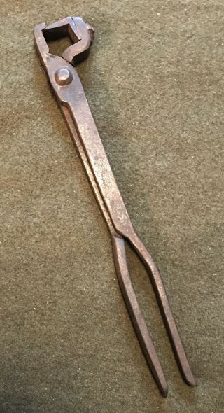 Antique Tools Hand Forged Blacksmith Tongs Farrier Nippers Cutting Pliers Usa