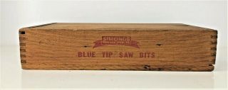 SImonds Saw & Steel Blue Tip Saw Bits Wooden Advertising Box 2