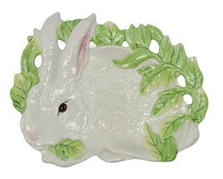 Fitz And Floyd Classics Bunny Rabbit Canape Plate Le Lapin W Box Easter