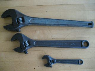 Vintage J.  H.  Williams Superjustable 15 ",  12 ",  6 " Crescent Wrench