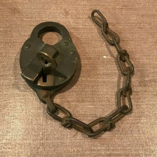 Vintage - Brass Heart Padlock - W/ Key