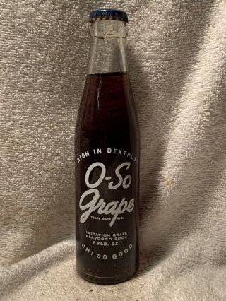 Full 7oz O - So Grape Soda Acl Soda Bottle Flat River,  Missouri