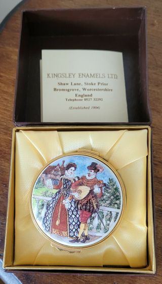 Kingsley Enamel Trinket Box 16th Century English Costume - Nwb