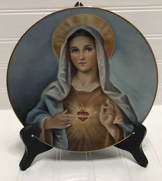 Franklin Heirloom Madonna Of The Sacred Heart Fine Porcelain Plate Limited