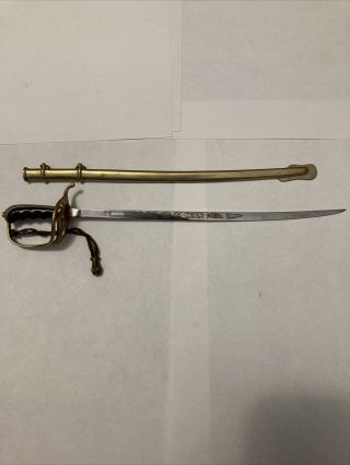 Vtg Miniature N.  S.  Meyer York Etched Letter Opener Sword