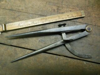 Vintage P S & W 6 " Wing Divider Forged Steel Old Scribe Tool