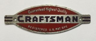 Vintage =craftsman= Logo Tool Emblem From A Wooden Craftsman Tap Set Box