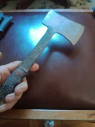 Craftsman Vintage Axe Hatchet With Leather Sheath Steel Handle Made Usa Camping