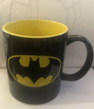 Dc Comics Batman Ceramic Coffee Mug Bat Symbol Black Yellow Wb Store