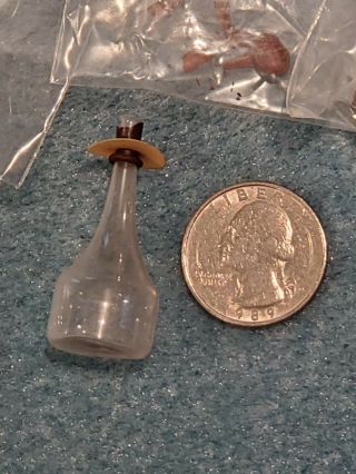 4 Tiny Antique Blown Glass Nursing Baby Bottles 1.  5 " Tall Dollhouse 1800 