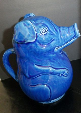 schmid design folio Pig Pitcher vintage adorable collectible blue ceramic 2