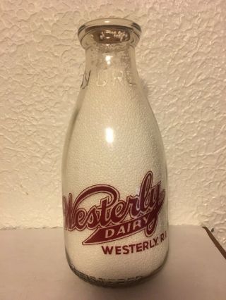 Westerly Dairy Westerly Rhode Island Quart Milk Bottle