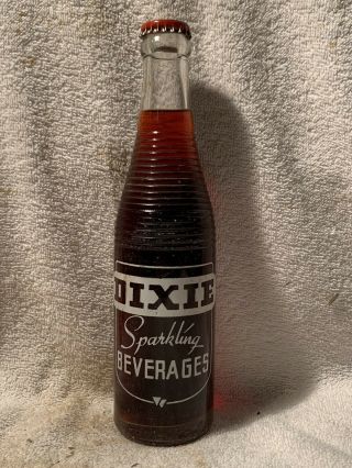 Full 9oz Dixie Beverages Black Cherry Acl Soda Bottle Dr.  Pepper Laurinburg,  N.  C.