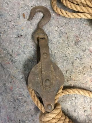 Early Block & Tackle With Natural Fiber Rope - 50,  Feet X 1/2 Inch 2