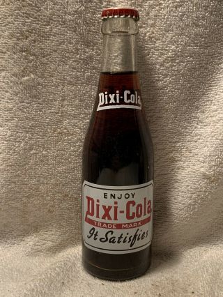 Full 7oz Dixi - Cola Acl Soda Bottle Latham’s Beverage Co.  Rock Hill,  S.  C.
