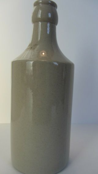 Stoneware Pottery W.  Biscombe Plymouth Advertising Ginger Beer Bottle. 3