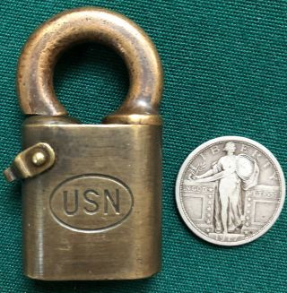 Vintage Corbin Small United States Navy Usn Locker Padlock